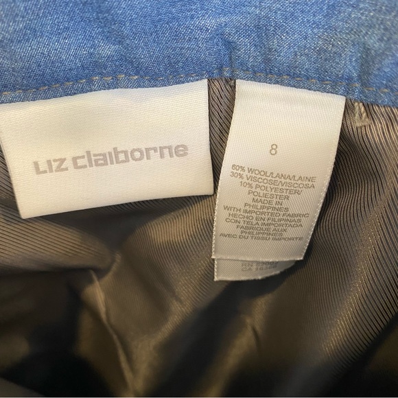 Vintage Liz Claiborne Pencil Maxi Skirt Wool Blend Size 8 Plaid Teacher Modest - Picture 4 of 5